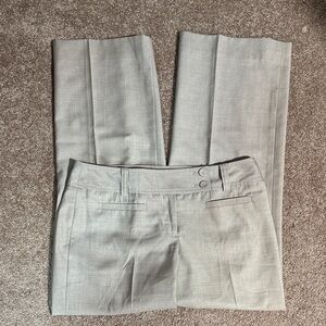 EUC Ann Taylor Tan Women's Trousers Fits Lower on Waist Covered 2 Button Close